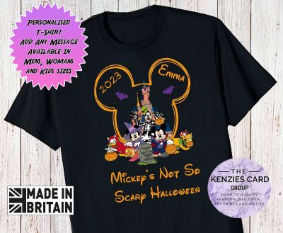 Personalised Disneyworld Halloween Mickeys Not So Scary Family T Shirts V3
