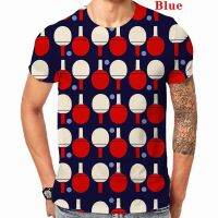 2022 New Mens 3d T-shirt Table Tennis Sportswear Soft and Comfortable Light Breathable