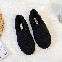 Lambswool Moccasins women muffins winter plush shoes women ballerina plus size 34-43 eapadrilles net celebrity cozy fur flats