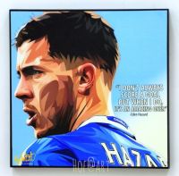 Eden Hazard เอแดน อาซาร์ เรอัลมาดริด เชลซี รูปภาพ​ติด​ผนัง​ pop art พร้อมกรอบและที่แขวน ฟุตบอล​ กรอบรูป​​ ของขวัญ​​ แต่งบ้าน โปสเตอร์