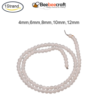 Beebeecraft 1 Strand Natural White Jade Round Bead Strands for Jewelry Making 4mm/6mm/8mm/10mm/12mm