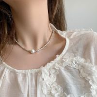 ┇ Broken Silver Love สร้อยคอมุกผู้หญิง 2023 ใหม่การออกแบบสไตล์ระเบิด High-end Clavicle CHAIN ​​Light Luxury Niche สร้อยคอ