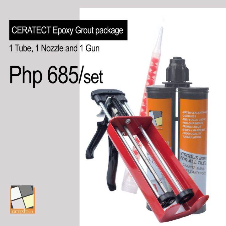 Set Ceratect Grout Epoxy , 1 Nozzle and 1 Caulking Gun Lazada PH