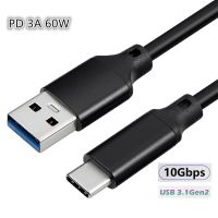 Kabel Data Tipe c 3A 60W kabel Data USB 3.1 pengisian cepat ponsel kabel Charger USB-C 0.3m 0.5m 1 m 2m