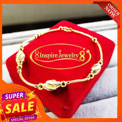 INSPIRE JEWELRY สร้อยข้อมือทอง ตัวเรือนหล่อจากทองเหลือง ชุบเศษทองแท้ 24K งานมือ ปราณีต งานแบบร้านทอง