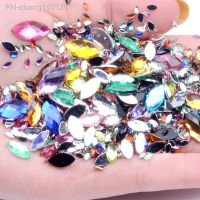 Acrylic Flat Back Rhinestone Many Sizes Many Colors Marquise Earth Facets Glue On Beads Dress DIY Jewelry Nails Art Charms