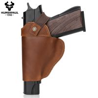 Outdoor tactical hidden invisible waist GLOCK Glock cowhide leather gun holster 【QYUE】