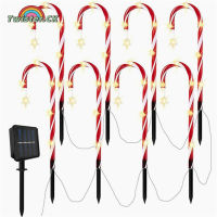 Christmas Candy Cane Lights Solar Lamp With Stakes Easy Installation Outdoor Landscape Lights For Garden Yard Decoration