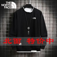 TheNorthFace เสื้อยืดแขนยาวผู้ชาย,เสื้อกันหนาวแฟชั่นฤดูใบไม้ผลิและในฤดูใบไม้ร่วงผู้ชายเทรนด์ใหม่เข้าได้กับทุกเสื้อแบบหลวม