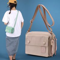 [COD] Bobs new clamshell bag womens Messenger square horizontal mobile phone waterproof nylon cloth shoulder