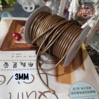 3MM #111 (มีให้เลือกสองขนาด) เชือกหนัง เชือกแว๊กซ์ เกาหลี เส้นกลม 3 มิล สีน้ำตาล / 3mm Polyester cord / wax cotton rope string Thin leather DIY Handmade Beading Bracelet Jewelry