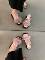 Factory Outlet 2023 Summer Korean Version Of The Thick Bottom Square -Toe Toe Loose Cake Slippers Women Super Fairy