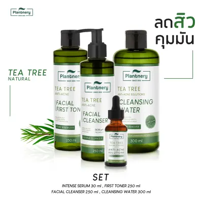 Plantnery tea tree Set Exclusive First Toner /Intense Serum /Facial Cleanser /First Cleansing Water