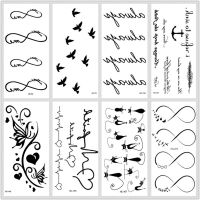 MB Classic Black Tatoo Cat Bird Fake Tattoo Tatuajes Hand Tatouage Body Waterproof Temporary Tattoo Sticker Small Taty