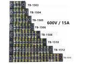 1Pcs Dual Row Screw Terminal Block Strip 600V 15A TB-1503 / TB1504 / TB1506 / TB-1508/Optional