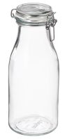 KORKEN Bottle shaped jar with lid, clear glass, 1 l (คอร์เก้น โหลทรงขวดพร้อมฝาปิด, 1 ลิตร)