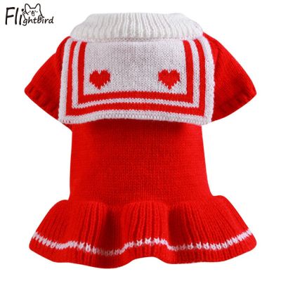 Winter Pet Clothes Dog Dresses for Small Dogs Sweater Puppy Cat Dress College style Princess Costume Chihuahua Pets Clothing Dresses