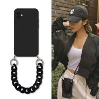 ✢ↂ Fashion Marble Chain TPU Phone Case For Huawei P50 P40 Lite E P20 P30 Mate 10 20 Pro 30 40 Plus Crossbody Lanyard Necklace Cover