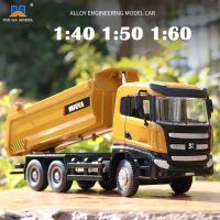 HUINA 1:50 Diecast Car Model Alloy Simulation Vehicle Die-Cast Dump Truck Bulldozer Backhoe Loader Excavator Toys Collectables