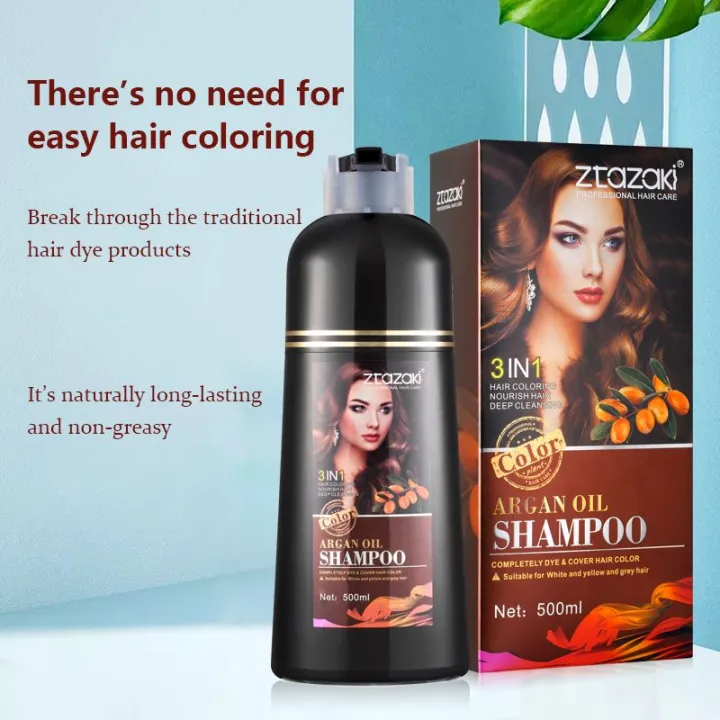 Brown available) 500ml Organic Hair Dye Shampoo Black/Brown Strong Long  Lasting Color Herbal Hair Dye Shampoo Home Foaming Foaming Hair Dye |  Lazada PH