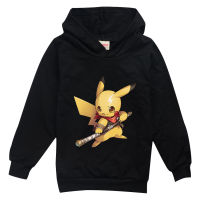 [ในสต็อก] Pokémons Pikachu ชุดเสื้อสวมหัวด้านบนการ์ตูนผ้าฝ้ายผสมอะนิเมะ H Oodies ชายหญิงสาวฤดูใบไม้ร่วงเสื้อผ้าเด็กแขนยาวลำลอง