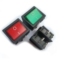 10PCS/Lot KCD2 Double Rocker Switch 4P 4Pin 2-Position Double-Latching 6A/250V Red/Green  Power Points  Switches Savers