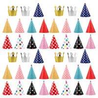 Birthday Hat Cone Paper Cap Party Hats Kids Pom Cat Dog Headband Pet Cartoon 1St Polka Dot Caps First Favors Chic