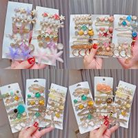 [COD] Internet celebrity girl heavy industry 8-piece set pearl hair clip top card ins headdress bangs seaside