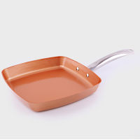 Olerd 24CM Non-stick Copper Frying Pan Induction Chef Pans Saucepan Oven &amp; Dishwasher Safe Nonstick Copper Red Pan Kithen Tool