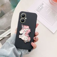 เคสโทรศัพท์มือจับสำหรับ Y36 VIVO Y27 4G 5G สินค้าใหม่พร้อมส่งในสต็อกพร้อมเคสโทรศัพท์การ์ตูนน่ารักม้าสีชมพูขาตั้งเคสนิ่มฝาหลัง2023