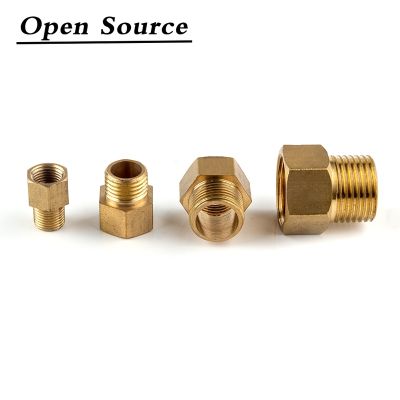 ♈♗☂ 1Pcs Copper M/F 1/8 1/4 3/8 1/2 3/4 BSP Male To Female Threaded Brass Coupler Adapter Brass Pipe Fitting