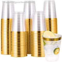 ✼△✖ 25 People Party Golden Plastic Party Disposable Cup for Birthday Party decorations or Wedding Party plastic cup tableware deco