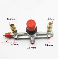 1pc Air Compressor Push Pull Valve Switch Control Manifold Regulator Gauges Aluminum Bracket Red Cap Pressure Relief Valve