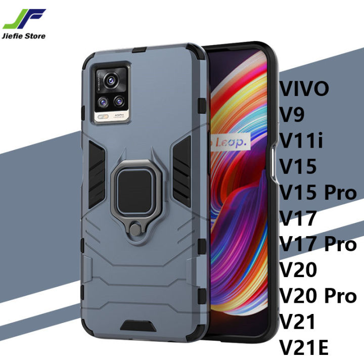 jiefie-cool-design-สำหรับ-vivo-v21-v21e-v17-pro-v20-v20-pro-v9-v11i-v15-v15-pro-เกราะกันกระแทกฝาครอบโทรศัพท์แม่เหล็กผู้ถือวงเล็บนิ้วมือ-hard-pc-ซิลิโคนกรอบโทรศัพท์เทอร์โม-tpu