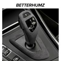 Beterhumz Alcantara สำหรับ BMW F20 F30 F32 F34หัวเกียร์รถยนต์ที่ปิดที่จับกรอบสติกเกอร์ X5 F15 X6 F10 F25 F26ตกแต่ง