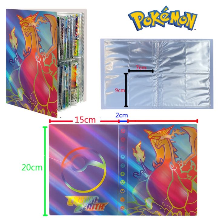 LZ pçscartões mapa coleções binder pokemon álbum livro pokémon titular cartãode jogo vmax