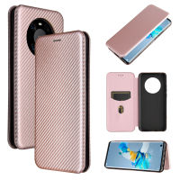 Huawei Mate 40 Case, EABUY Carbon Fiber Magnetic Closure with Card Slot Flip Case Cover for Huawei Mate 40