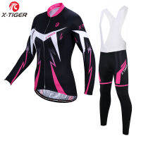 สต็อกสำเร็จรูป X-Tiger Anti-UV Spring Womens Cycling Clothing 100% Bib pants Polyester Bicycle Cycling Wear Cycling Bike Clothes ycling Jersey Set