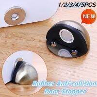 【LZ】♈  1 5PCS Stainless Steel Magnetic Door Stopper Punch-free Door Touch Magnetic Suction Rubber Semi-circle Anti-collision Door Stops