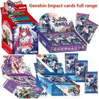 Genshin การ์ดอนิเมะ TCG แพ็คคอลเลกชันเกมบูสเตอร์กล่องของขวัญตั้งโต๊ะที่หายากสำหรับของขวัญสำหรับเด็กครอบครัว