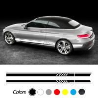 สติกเกอร์ประตูด้านข้างรถกระโปรงลายทางยาวตกแต่งด้วยไวนิลสำหรับ Mercedes Benz C Class W205 W204 C180 C200 C250 C300รถคูเป้