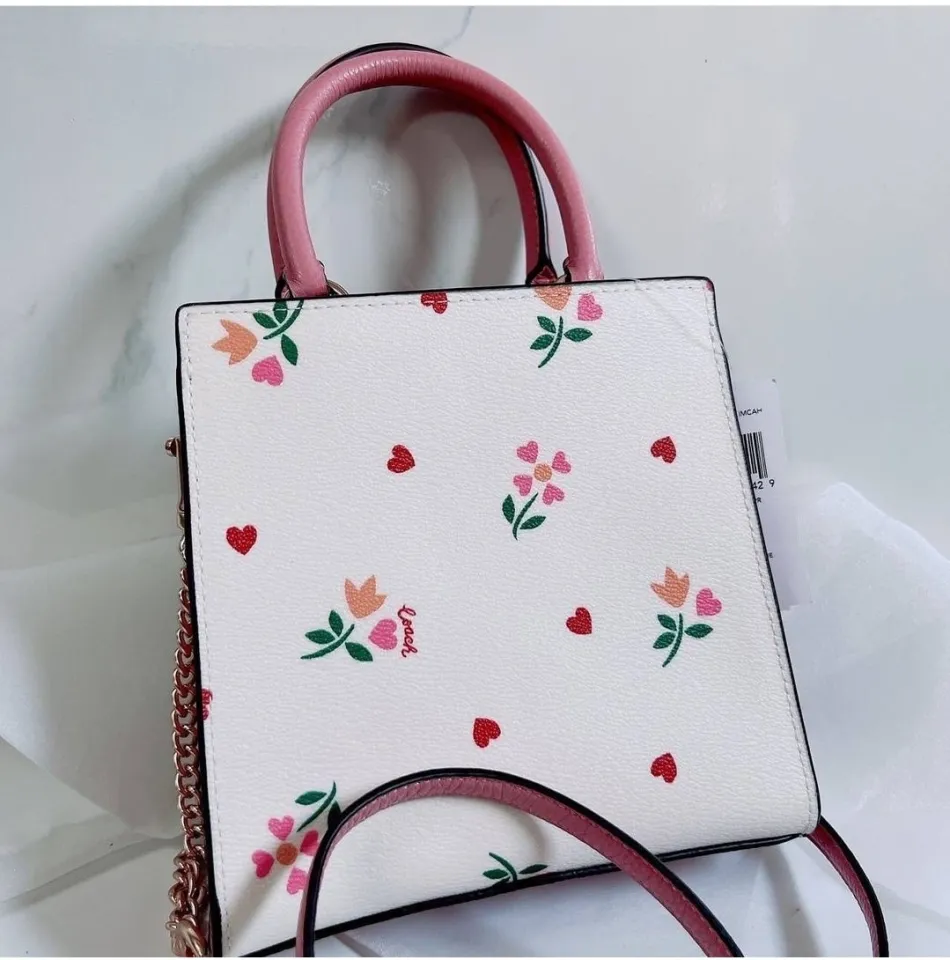 NWT Coach Mini Pepper Crossbody With Heart Petal Print c7599