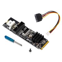 M.2 MKEY PCIE to Front USB3.1 5Gbps Riser Card TYPE-C+19/20PIN Expansion Card M.2 PCIE Riser Card