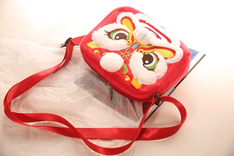 Little Boy Lion Dance Messenger Bag