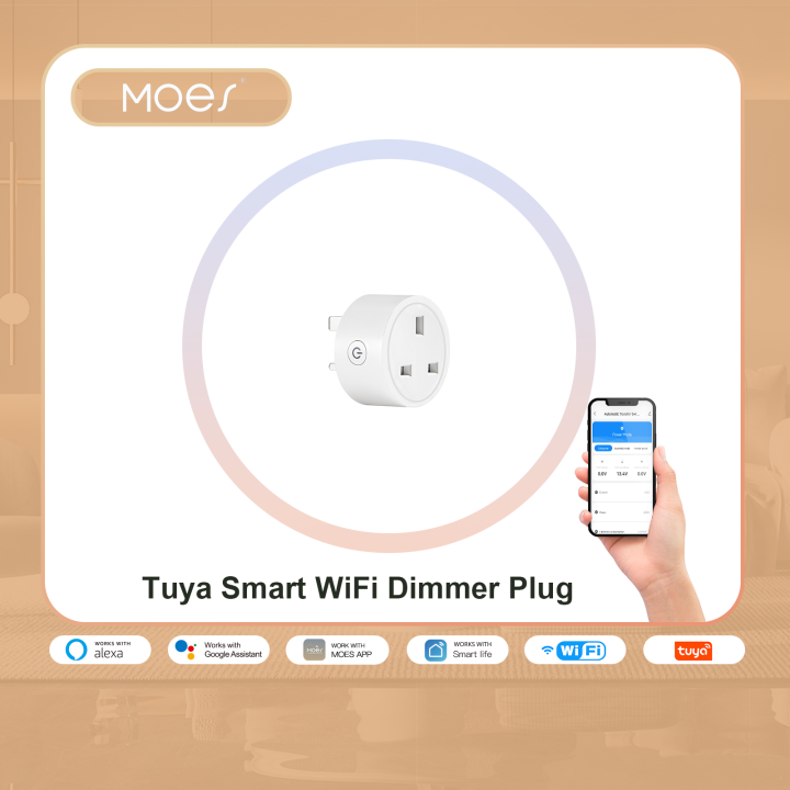 MOES WiFi Smart Dimmer PlugWireless Dimmable Socket-Brightness Adjust