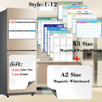 12 Styles Magnetic Monthly&amp;weekly Calendar A3 Size Match Magnetic Whiteboard A2 Size Dry Erase Fridge Stickers Message Board