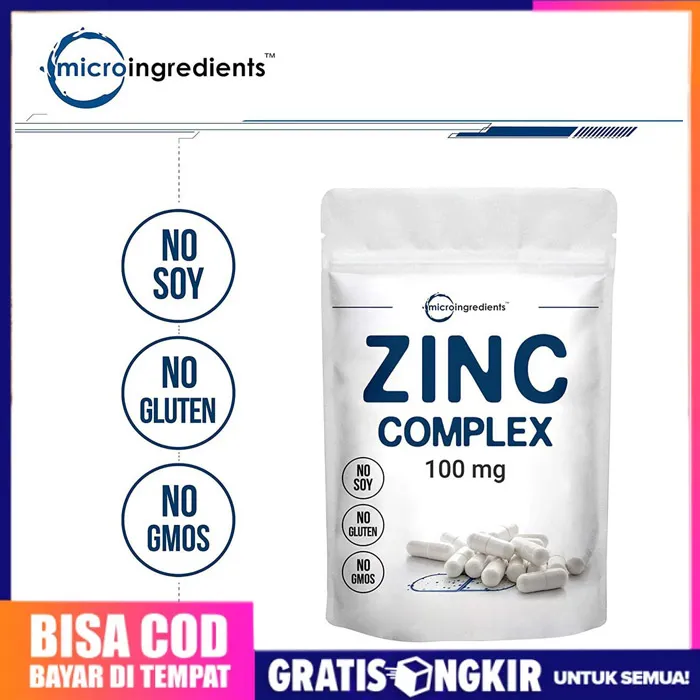 (BISA COD) Micro Ingredients Zinc Complex 100mg Picolinate, Citrate
