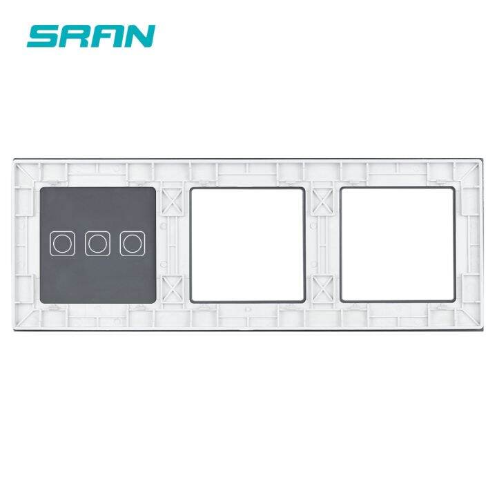 sran-f-series-blank-panel-244x82mm-crystal-tempered-glass-touch-sensor-switch-socket-panel-combination-module