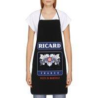 Nice France Ricard Kitchen Apron พรรคทำอาหารผ้ากันเปื้อนเบเกอรี่อุปกรณ์เสริมสำหรับผู้ชายและผู้หญิงผ้ากันน้ำมัน