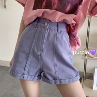 【hot】 7 Colors Cotton 2023 Denim Roll Up Shorts Loose Wide Waist Jeans Ladies